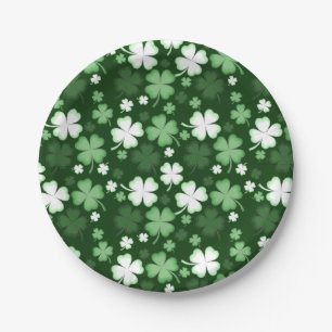 Assiettes En Carton Shamrock vert, Saint Patrick's Day