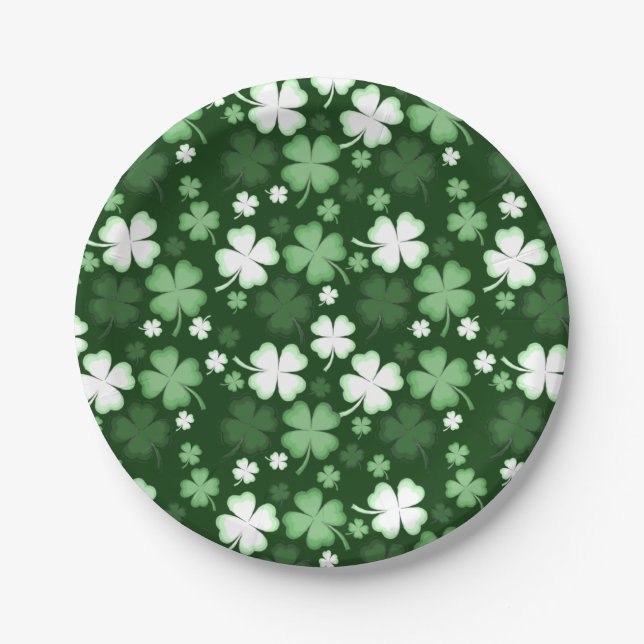 Assiettes En Carton Shamrock vert, Saint Patrick's Day (Devant)