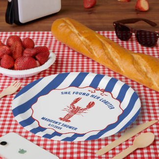 Assiettes En Carton She Found Her Lobster Nautical Bridal Shower