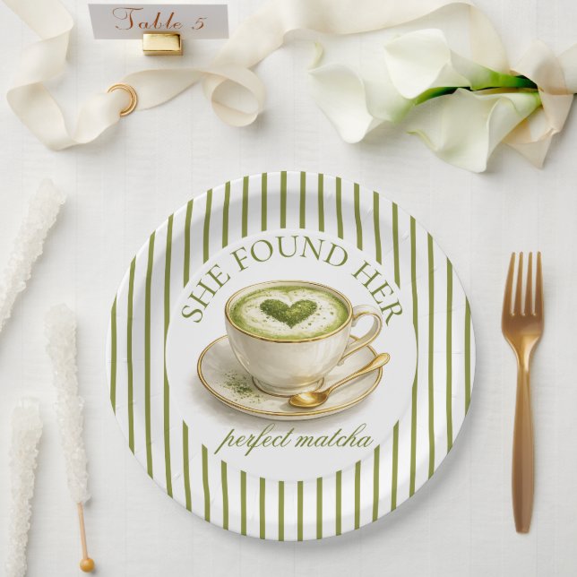 Assiettes En Carton She Found Her Perfect Matcha Bridal Shower  (Mariage)