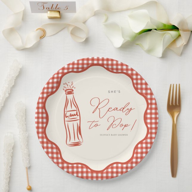 Assiettes En Carton She’s ready to pop baby shower (Mariage)