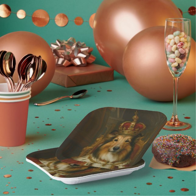 Assiettes En Carton Sheltie royal (Multi)
