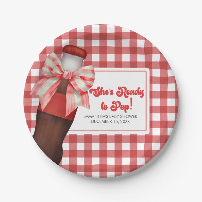 Assiettes En Carton She's Ready to Pop Baby Shower  (Devant)