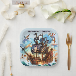 Assiettes En Carton Shiver My Timbers Pirate Thème