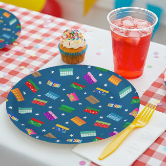 Assiettes En Carton Shobox Star Party Plaques - Bleu