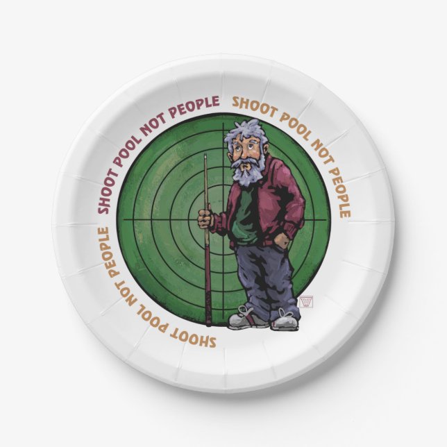 Assiettes En Carton Shoot pool Not People (Devant)