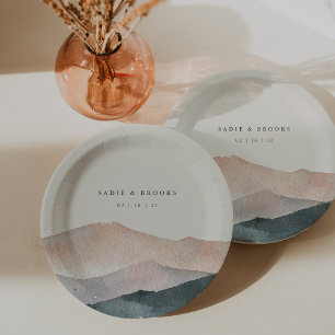 Assiettes En Carton Sierra Dusk Mariage Sunset de Desert Mountain