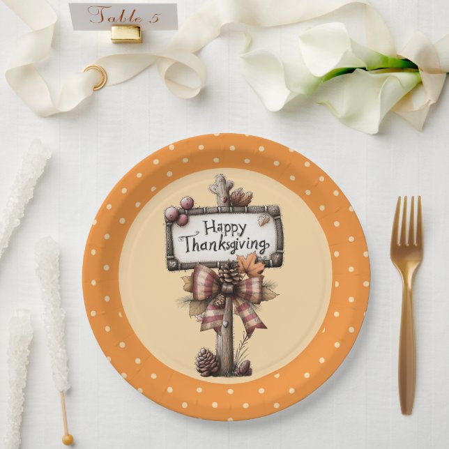 ASSIETTES EN CARTON SIGNE BON THANKSGIVING (Mariage)