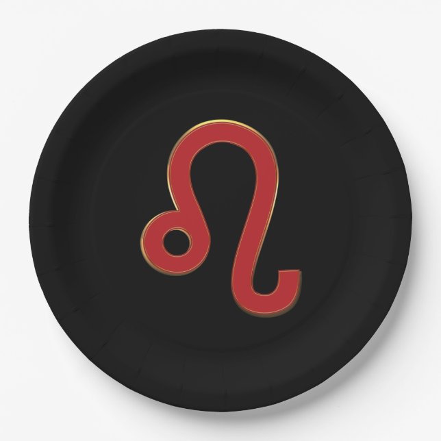 Assiettes En Carton Signe du zodiaque LEO juillet août anniversaire as (Devant)