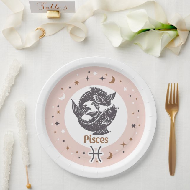 Assiettes En Carton SIGNE Zodiaque (Mariage)