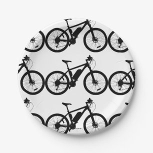 Assiettes En Carton Silhouette à bicyclette