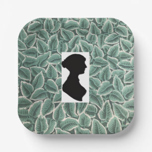 Assiettes En Carton Silhouette de Jane Austen & Papier peint pour la m