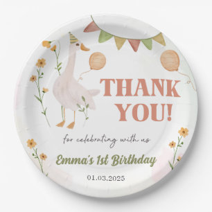 Assiettes En Carton Silly Goose 1er anniversaire
