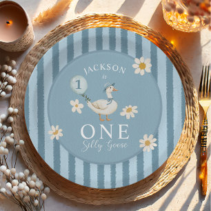Assiettes En Carton Silly Goose Daisy Boy 1er anniversaire