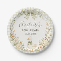 Silly Goose Vert Gingham Baby Shower