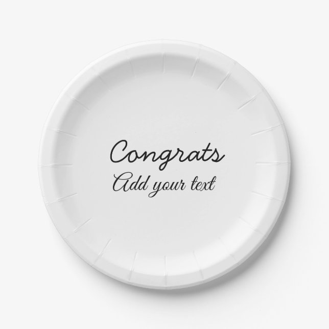 Assiettes En Carton Simple congratulation graduation add your (Devant)