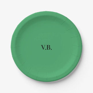 Assiettes En Carton Simple couleur unie ajouter nom texte monogramme 