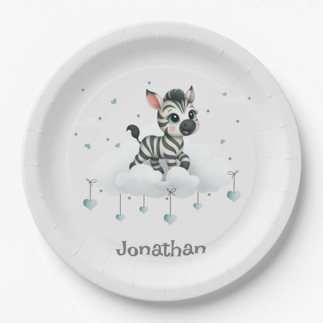 Assiettes En Carton Simple cute little cartoon zebra  (Devant)