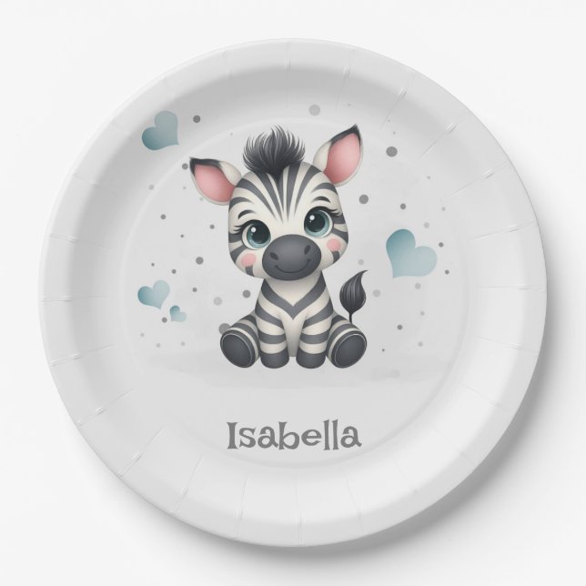 Assiettes En Carton Simple cute little cartoon zebra  (Devant)