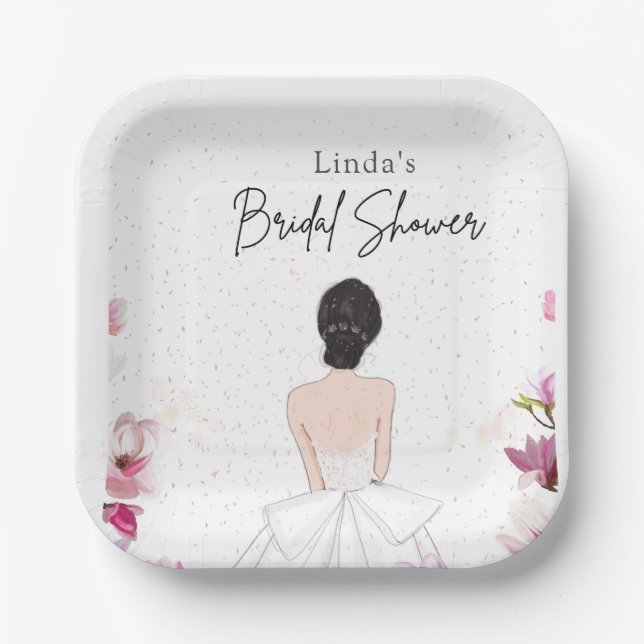 Assiettes En Carton Simple douche nuptiale mignonne (Recto)