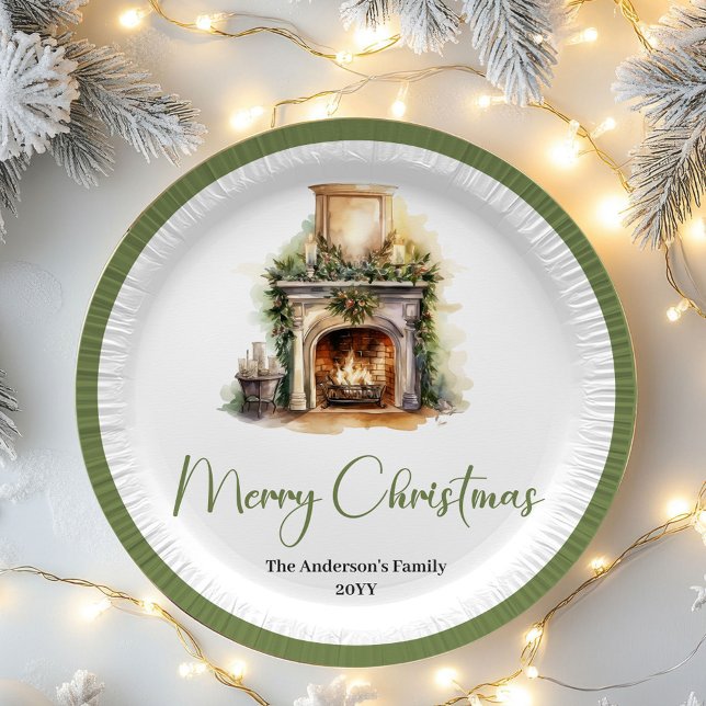 Assiettes En Carton Simple Elegant Christmas Custom Name Paper Plates (Simple Elegant Christmas Custom Name Paper Plates)