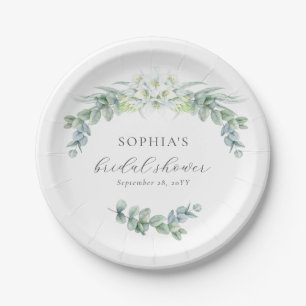 Assiettes En Carton Simple Élégante Verdure Bohème Écriture Fête de Ma
