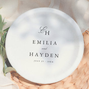 Assiettes En Carton Simple Mariage Bohème Minimaliste