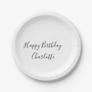 Assiettes En Carton SIMPLE MINIMAL.CUTIE AJOUTEZ NOM BÉBÉ joyeux anniv