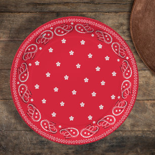Assiettes En Carton Simple minimaliste Whimsical Rustique Bandana Roug
