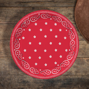 Assiettes En Carton Simple minimaliste Whimsical Rustique Bandana Roug