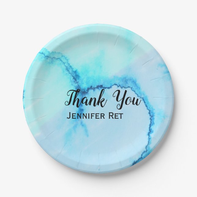 Assiettes En Carton simple minimum calligraphy thank you add nam (Devant)