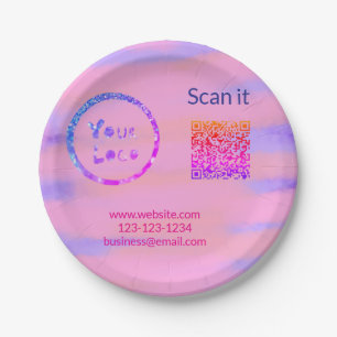 Assiettes En Carton Simple minimum q r code ajouter logo code d'analys