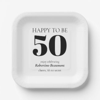 Assiettes En Carton Simple Modern Surprise 50th Birthday Party