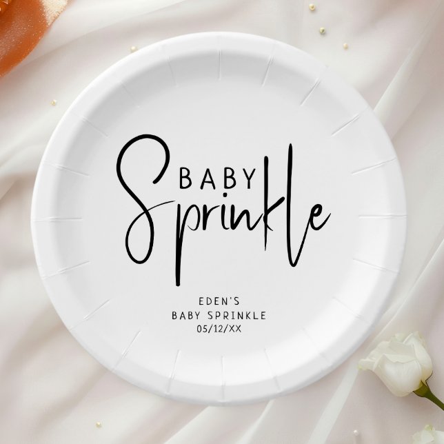 Assiettes En Carton Simple moderne Neutral Bébé Sprinkel (Créateur téléchargé)