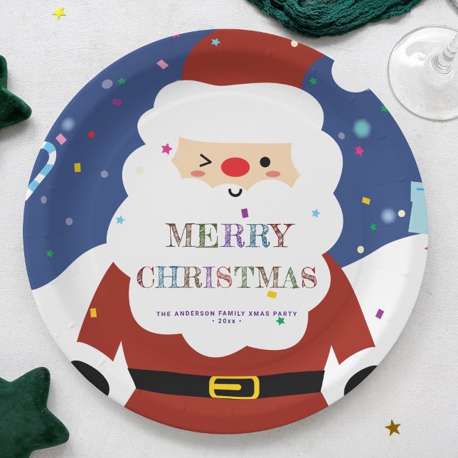 Assiettes En Carton Simple moderne Whimsical mignon Père Noël Christma (Créateur téléchargé)
