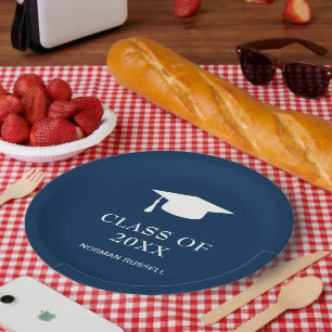 Assiettes En Carton Simple Mortier Board Marine Bleu Moderne Graduatio