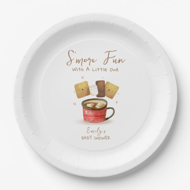 Assiettes En Carton Simple Neutral S'more Fun Baby shower d'automne (Devant)