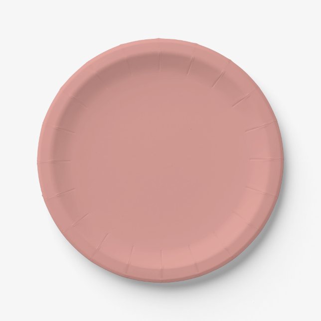 Assiettes En Carton Simple pastel flamingo pink color (Devant)