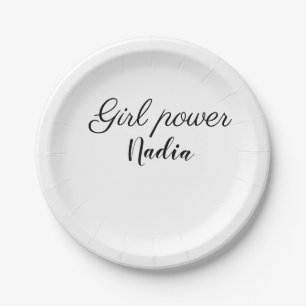 Assiettes En Carton simple pouvoir minimal des filles ajouter le nom t