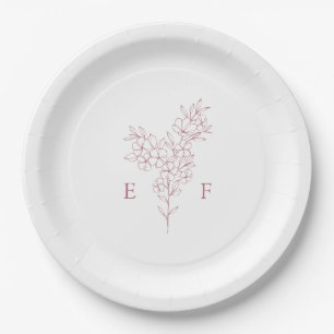 Assiettes En Carton Simple romantique rose cerisier fleurs Mariage de