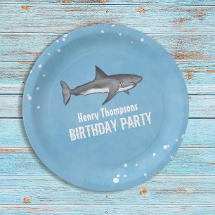 Assiettes En Carton Simple Whimsical Pool Party Requins Blue Ocean