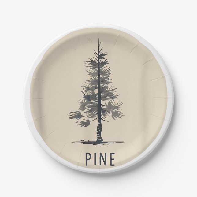 Assiettes En Carton Single Pine Tree Outfit (Devant)