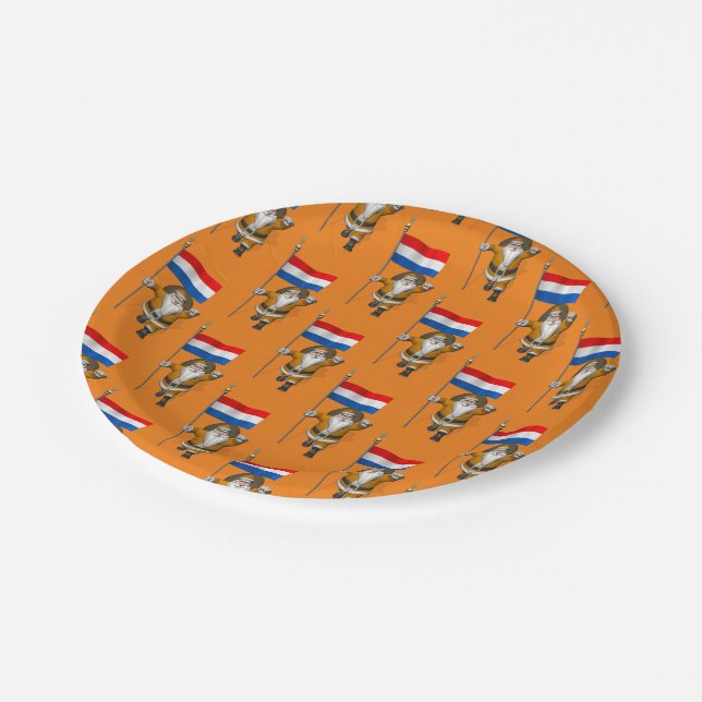 Assiettes En Carton Sinterklaas Avec Ensigne De Pays-Bas (Angle)