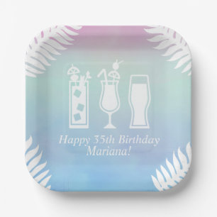 Assiettes En Carton Sip and Dip Pool Party Anniversaire