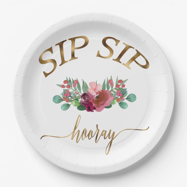 ASSIETTES EN CARTON SIP SIP HOORAY-BLUMEN ! (Devant)