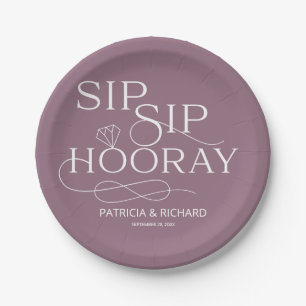 Assiettes En Carton Sip Sip Hooray Engagement Party Purple