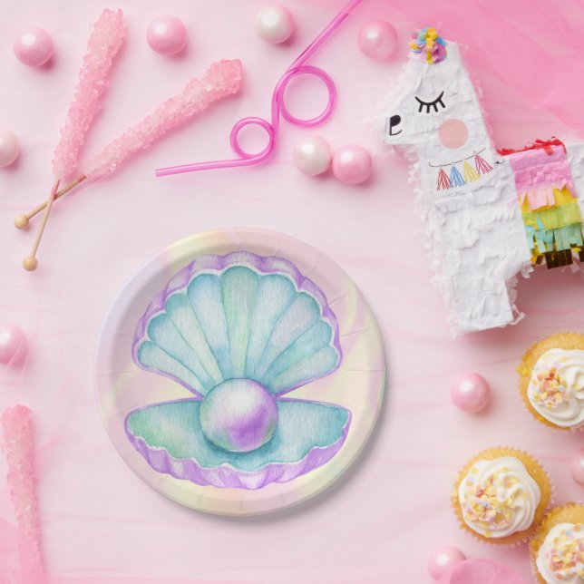 Assiettes En Carton Sirène sous la mer Anniversaire (Fête)