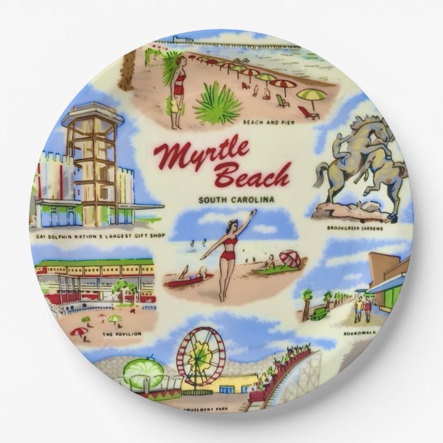 Assiettes En Carton Sites de Myrtle Beach  (Devant)