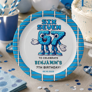 Assiettes En Carton Six Seven Meme 7e Anniversaire Drôle Tendance