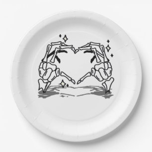 Assiettes En Carton Skeleton Coeur main drôle Design